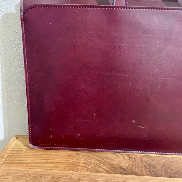 American Portfolio Co Leather Briefcase Burgundy Attaché Case - Picture 5 of 13